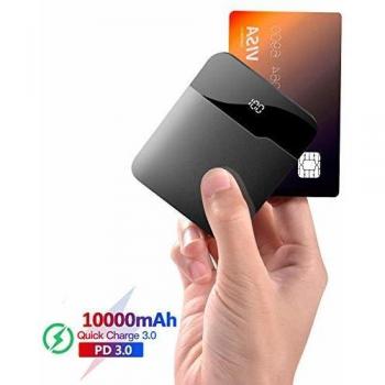 ElephantStory Bateria Externa Pequeña 10000mAh, Cargador portátil Pantalla LED Inteligente con Type C PD3.0 y USB QC3.0, batería Externa Compatible con iPhone, Huawei, Samsung, Xiaomi, iPad, tabletas