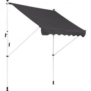 Toldo Manual Retráctil Outsunny 200x150 cm con Manivela de Aluminio Ángulo Ajustable - Gris