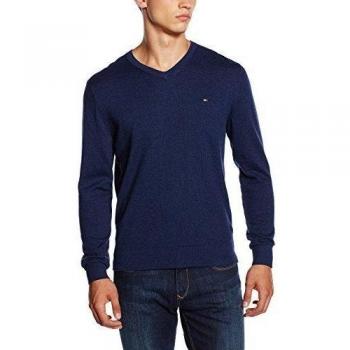 Tommy Hilfiger DARREN V-NK CF-Jersey Hombre,  
 Blau