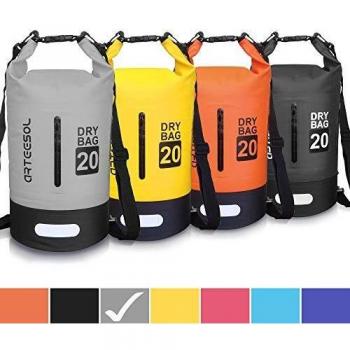 arteesol Bolsa Impermeable, 5L 10L 20L 30L a Prueba de Agua Bolso Seco/Bolsa Seca Impermeable con Correa Ajustable Larga para Kayak Paseo en Barco Canoa/Pesca/Rafting/Natación/Snowboard