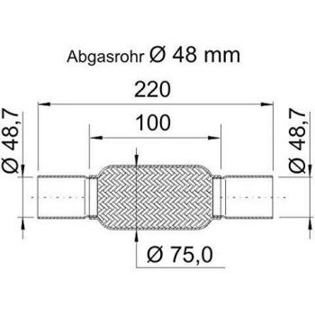 Unión flexible de escape ERNST 460187, acero inoxidable, compatible con Hyundai Coupe II y Volkswagen Polo III Classic