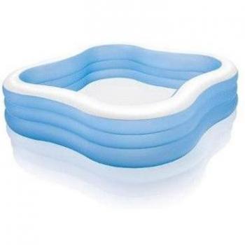 Intex Piscina Hinchable Cuadrada con Parasol Beach Wave 229x229x56 cm 57495NP