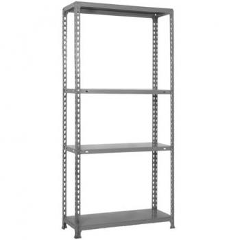 Estantería Metálica Ecoclick Mini 4 Baldas 160x80x30 cm, Gris, Sin Tornillos, Capacidad de Carga 70 kg