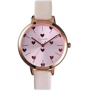 Oui & Me Petite Amourette Rose Gold Sunray Dial Leather Strap Women's Quartz Watch