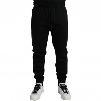 Dolce & Gabbana Black Cotton Blend Men Sweatpants Jogger Pants - IT50 | L