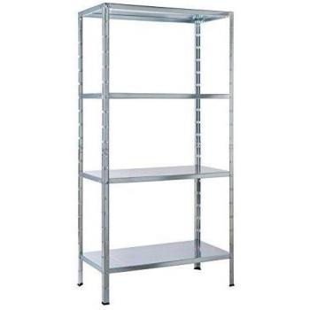 Schulte Estantería de metal, carga máxima 200 kg, 4 estantes, 1 pieza, 137 x 75 cm, galvanizado, 4056397001