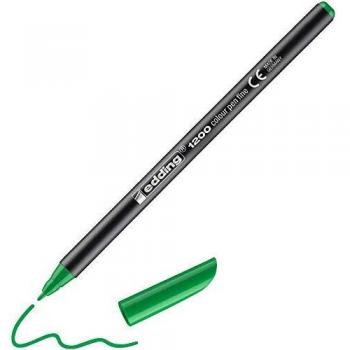 edding 1200 rotulador de color de trazo fino - verde neón - 1 rotulador - punta redonda de 1 mm - marcador dibujar y escribir