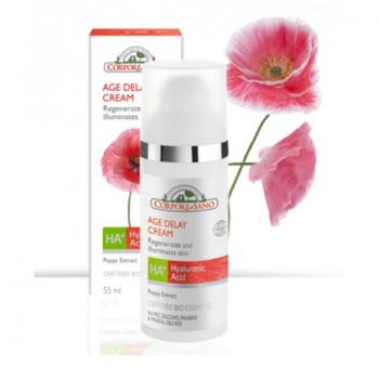 Crema Age Delay - Corpore Sano - 55 ml, anti-edad, hidratante, fórmula rica en antioxidantes, mejora la elasticidad de la piel, textura ligera y no grasa
