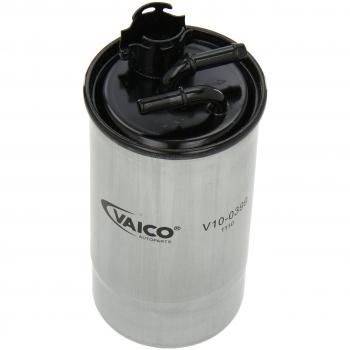 Filtro de combustible VAICO V10-0399, compatible con varios modelos de vehículos, diseñado para garantizar un flujo óptimo de combustible y proteger el sistema de inyección, fabricado con materiales de alta calidad para una mayor durabilidad y eficien