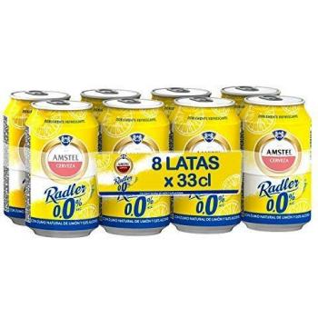 Amstel Radler 0.0 Limon Cerveza - Caja de 8 Latas x 330 ml