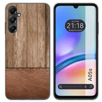 Funda de Silicona para Samsung Galaxy A05s con Diseño de Madera 09 y Dibujos