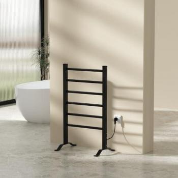 Radiador Toallero Eléctrico Pro.tec Savitaipale 100W 6 Barras Aluminio 85x55cm - Negro con Temporizador IP24