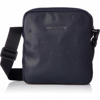 Armani Exchange - Bolso de hombre de piel ecológica azul