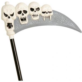 Guadaña con calaveras de 120 cm.