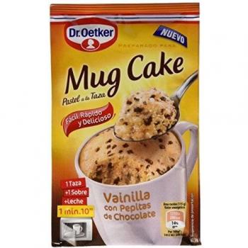 DR. OETKER Mug Cake Vainilla con Pepitas de Chocolate | Preparado para Bizcocho en Taza Sabor Vainilla con Pepitas de Chocolate - Estuche con Mezcla 65g
