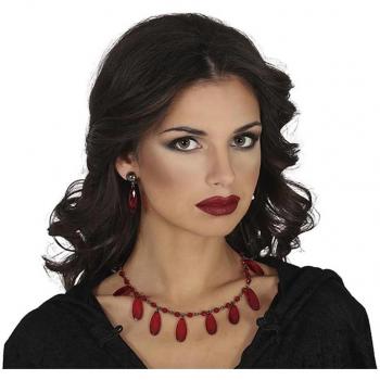 Collar y Pendientes Rubíes rojos