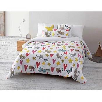 RIPSHOP - Funda nórdica de algodón percal de 175 Hilos - Cama de 180 x 190/200 cm - Artista ilustradora Anna Llenas | Gatets