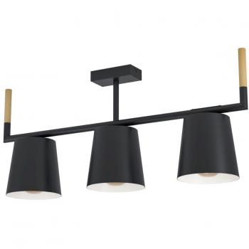 Plafón Lacey de acero, 78 cm, 3 luces E27
