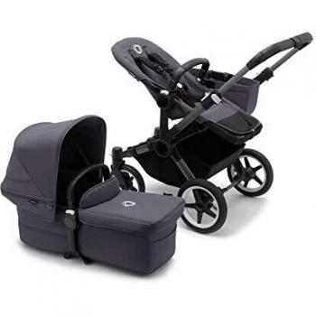 Bugaboo Donkey 5 Mono, Convertible En Carrito Doble De Lado a Lado, Diseño Mejorado, Silla Reversible, Dirección a Una Mano y Cesta Lateral, Stormy Blue