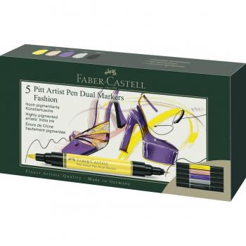 Pack 5 rotuladores Dual Marker Faber-Castell Fashion