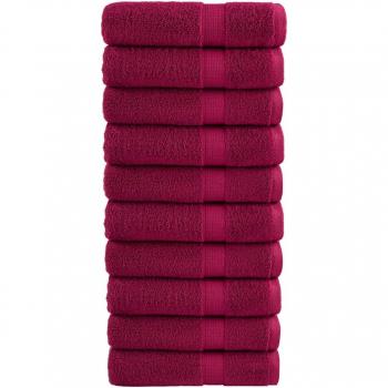 Toallas de baño SOLUND 10 piezas Burdeos 100x150 cm 600gsm