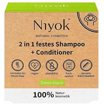 Champú y Acondicionador Sólido 2 en 1 Niyok Green Touch (80g)