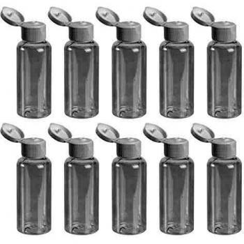 Lurrose - Bote de plástico vacío con tapa abatible para emulsión de gel de ducha de agua emoliente, 10 unidades de 50 ml