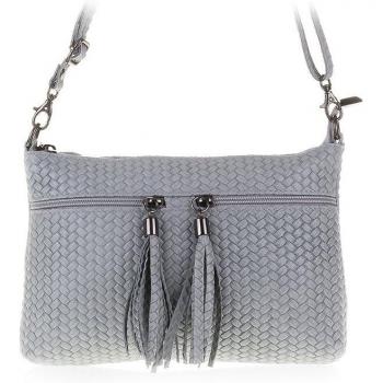 Bolso Bandolera Mujer Genova de Piel Auténtica Gamuza con Grabado Espiga - Hecho en Italia