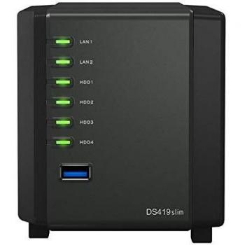Synology DiskStation DS419slim Ethernet Torre Negro NAS - Unidad Raid
