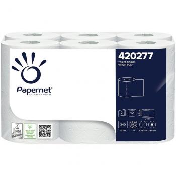 Rollo higiénico doméstico Papernet 420277 - Rollo de papel higiénico suave, 2 capas, 150 hojas por rollo, diseño ecológico y biodegradable, ideal para uso en el hogar