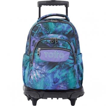 Mochila Escolar con Ruedas Totto Eco-Friendly Renglones Electric Nature