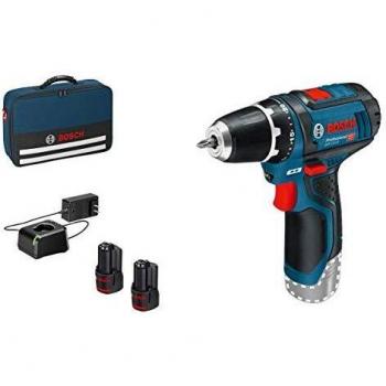 Bosch Professional Taladro Percutor 12V GSB 12V-15 con 2 Baterías de Litio y Cargador Incluido