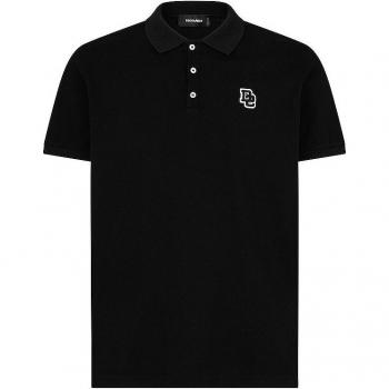 Dsquared2 Men's Logo Cotton Polo Shirt in Black | Size Small | S74GL0078S22743900