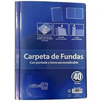 Carpeta con fundas A4 personalizable Officebox 40 fundas negro