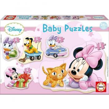 Educa Borras Baby Puzzles Minnie Mouse, 5 Progressive Puzzles from 3 to 5 Pieces for Ages +24 Months, Multicolor (15612)
