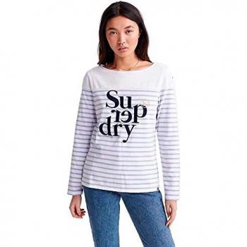 Superdry Mujer Top gráfico con Rayas marineras Eden Garza Azul 36