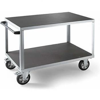 Carro de Montaje Eurokraft Pro 480719 - Capacidad 1000 kg, 2 Camas de Carga de Contrachapado, Dimensiones de Carga 1250 x 800 mm, Estructura Galvan