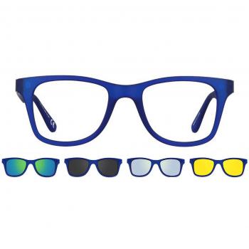 Gafas Recetadas Cuadradas Clip-On Plástico Azul para Hombre - Gafas Anti-Azules - SmartBuy Collection