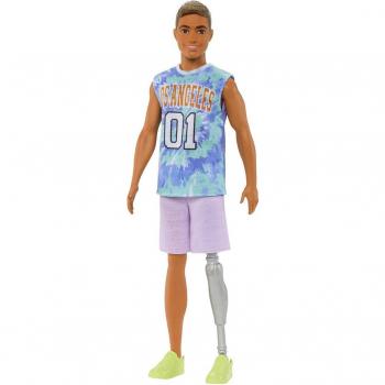 Barbie Fashionistas Muñeco moreno con pierna protésica y accesorios surtidos
