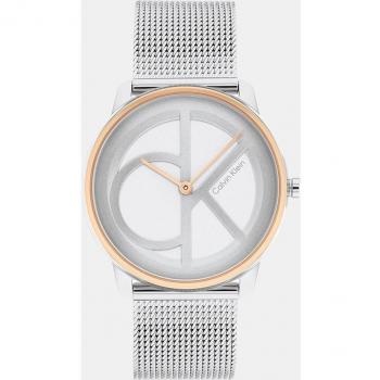 Calvin Klein Iconic 25200033 Reloj Analógico para Hombre de Malla de Acero Plateado