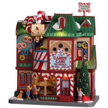 Lemax Multicolored The Candy Cane Works Christmas Village 10 in. with 4.5V Adaptor