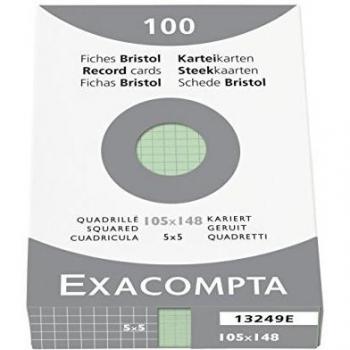Exacompta Bristol - Tarjeta de registro, Cuadrícula