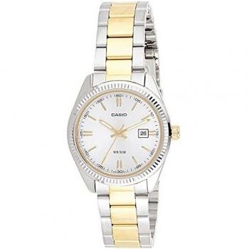 Casio - LTP-1302SG-7A - Classic Women’s Quartz Analogue Watch - Silver Dial - Two-Tone Steel Bracelet