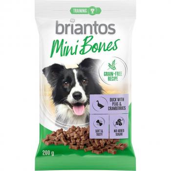 Briantos Mini Huesos Sin Cereales para Perros 200 g - Pack Mixto: 2 x 200 g (Salmón, Pato)