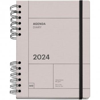 Agenda 2024 Miquelrius gris castellano con diseño Back To Basics