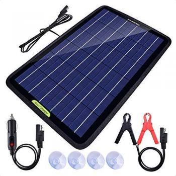 Eco-Worthy 10W Portátil Cargador del Panel Solar con Batería de Cocodrilo Agua y al Polvo