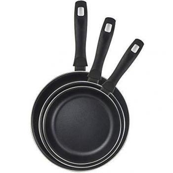 Set de 3 Sartenes, Aluminio Fundido con Antiadherente Tricapa Libre de PFOA, para Todo Tipo de Cocinas Incluida Inducción y Vitrocerámica, Aptas para Lavavajillas