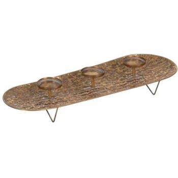 Bandeja Decorativa Portavelas de Hierro Dorado 65x23,5x10,5 cm - Originalidad Garantizada