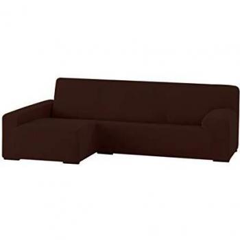 Eysa Funda chaise longue elástica, Textura, Marrón, 90 x 240-280 x 155 cm