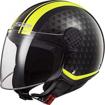 LS2 Casco de moto OF558 SPHERE LUX CRUSH Negro HI VIS Amarillo, Negro/Amarillo, XS
